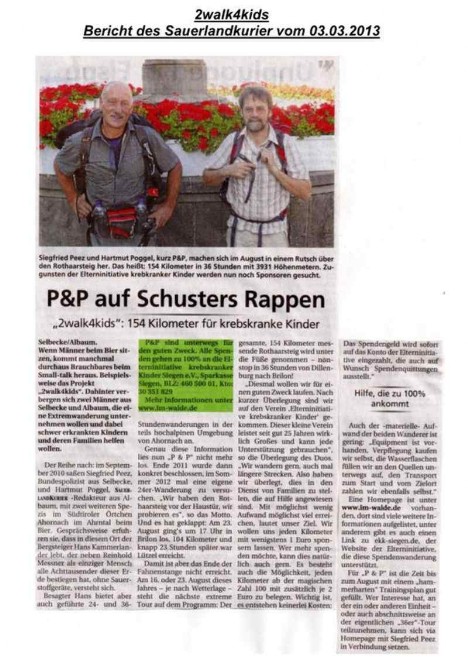 P&P auf Schusters Rappen